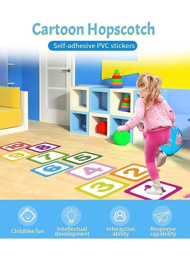 10 Number Footprint Floor Sticker Puzzle Games Number Hopscotch Sticker Floor Decals Lattice Floor Sticker For Kids  - Image 4