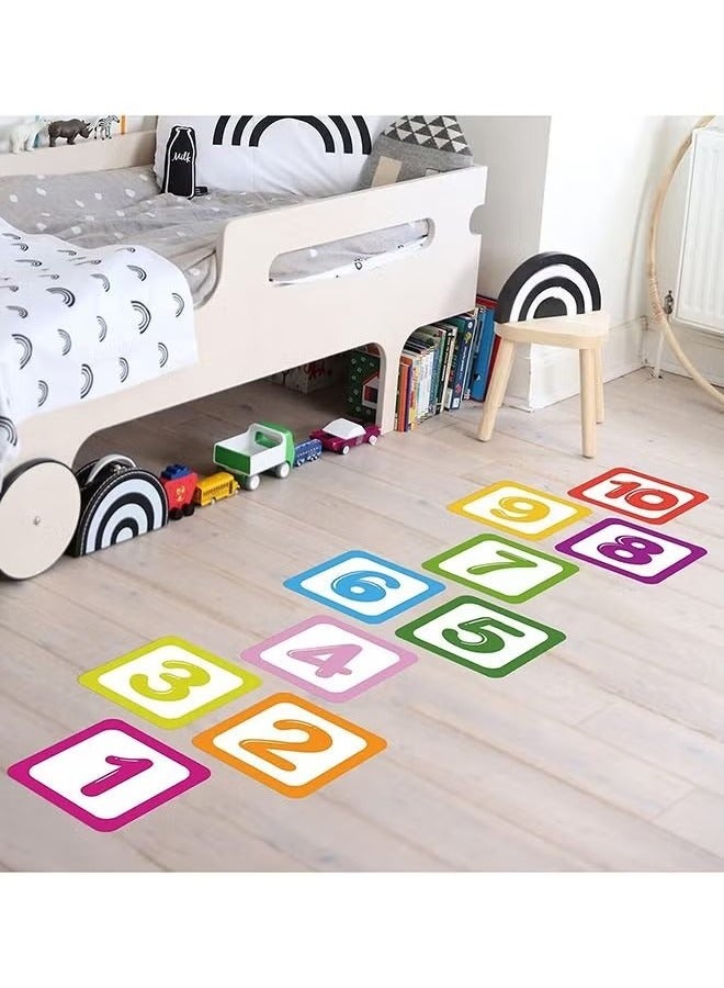 10 Number Footprint Floor Sticker Puzzle Games Number Hopscotch Sticker Floor Decals Lattice Floor Sticker For Kids  - Image 2