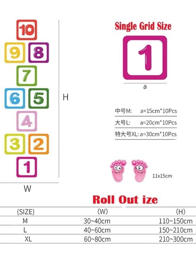 10 Number Footprint Floor Sticker Puzzle Games Number Hopscotch Sticker Floor Decals Lattice Floor Sticker For Kids  - Image 3