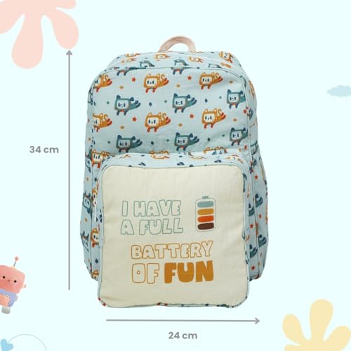 TIDY SLEEP Cute Backpack for Kids Girls Boys Toddler Backpack Preschool Nursery Travel Bag - Size (34x24) cm - Robo Love - Image 3