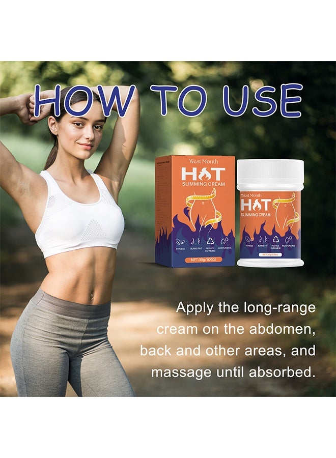 West&Month Hot Slimmin g Cream，Abdominal Fat Burning Cream，Body Plasticity Cream，Flat Belly Firming Cream，Firm Body Firming & Contouring Cream，Firming Cream For Loose Skin，Fat Burning Cream for Stomach，Slimming Cream for Belly Fat，Hot Fat Cream - Image 3