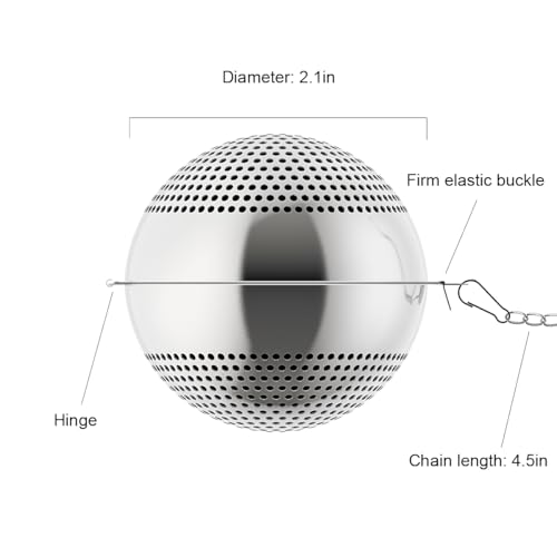 Lyxa SR 2 Pack Food Grade 304 Stainless Steel Mesh Tea Ball 2.1 Inch Tea Infuser Strainer Filter Diffuser for Loose Tea - Image 3