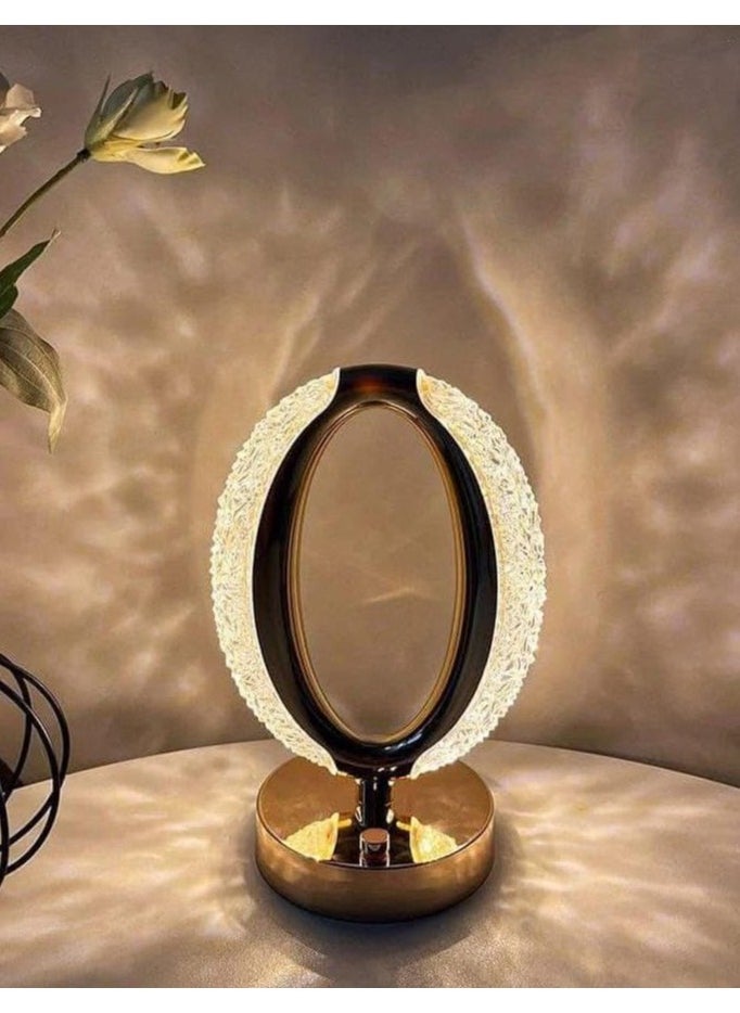 Generic - Oval crystal lamp  Touch lamp works with USB charging Multi-colored lamp It also has 3 lighting levels - Image 1