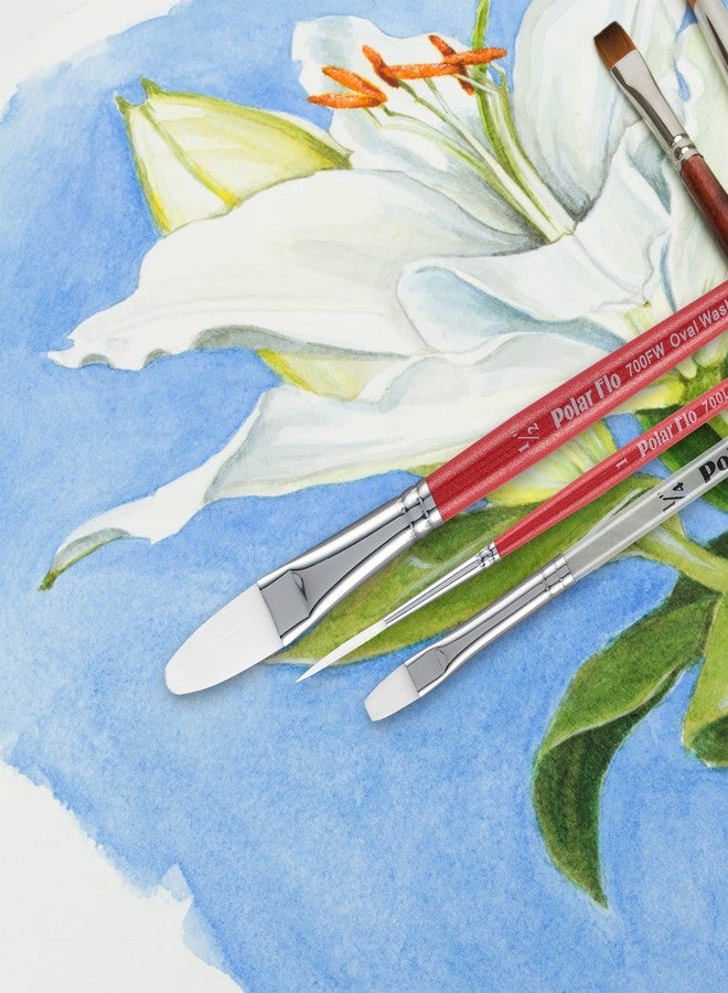 Creative Mark Polar Flo Professional Watercolor Brushes - Filbert 1" - Short Handle, Nickel-Plated Seamless Brass Ferrule - Art Paint Brushes for Acrylic Painting, Watercolor, Gouache, and More - Image 4