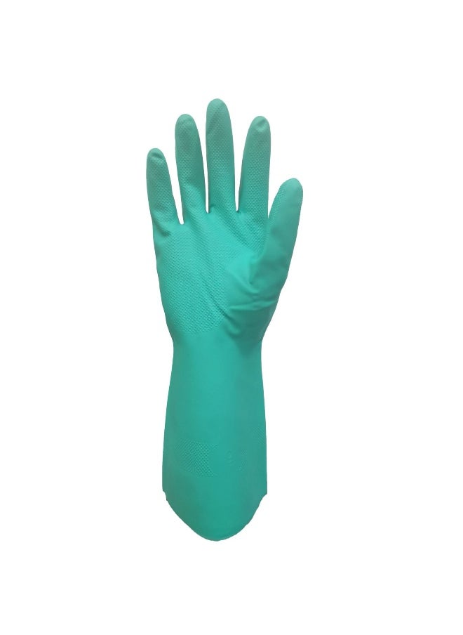 TAHA SAFETY - TAHA SAFETY Nitrile Gloves 33cm, 15mil Flocklined – Chemical-Resistant Safety Gloves for Industrial and Household Use | Size-M | Pack of 2 - Image 1