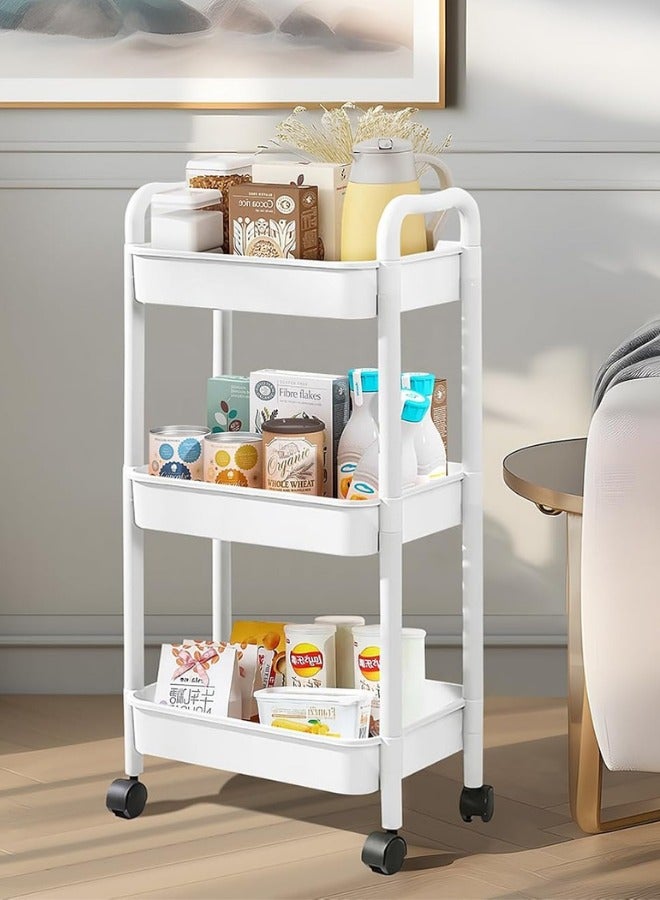 Rakstore 3 Layer Kitchen Cart with Rotatable Wheels, Utility cart for bathroom, kitchen and Garage  - Image 1