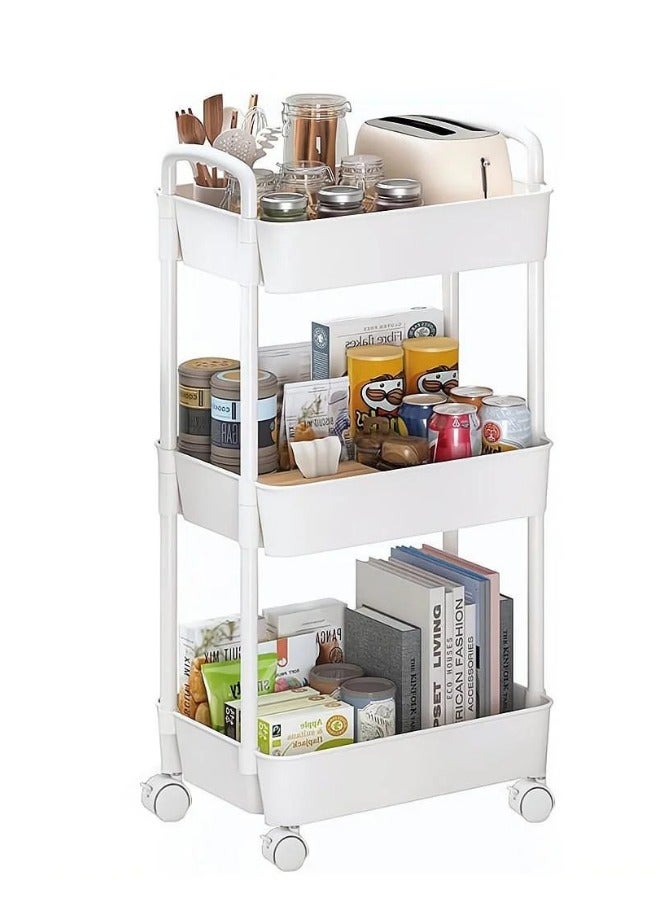 Rakstore 3 Layer Kitchen Cart with Rotatable Wheels, Utility cart for bathroom, kitchen and Garage  - Image 2