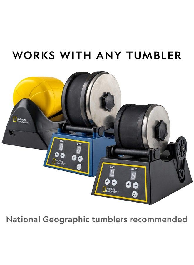 NATIONAL GEOGRAPHIC مجموعة أدوات تلميع الصخور المثالية من Rock Tumbler Media، 4 مراحل، حبيبات تلميع الصخور السائبة، 1.5 رطل من حبيبات السيراميك، وسائط تلميع Gemfoam - Image 4