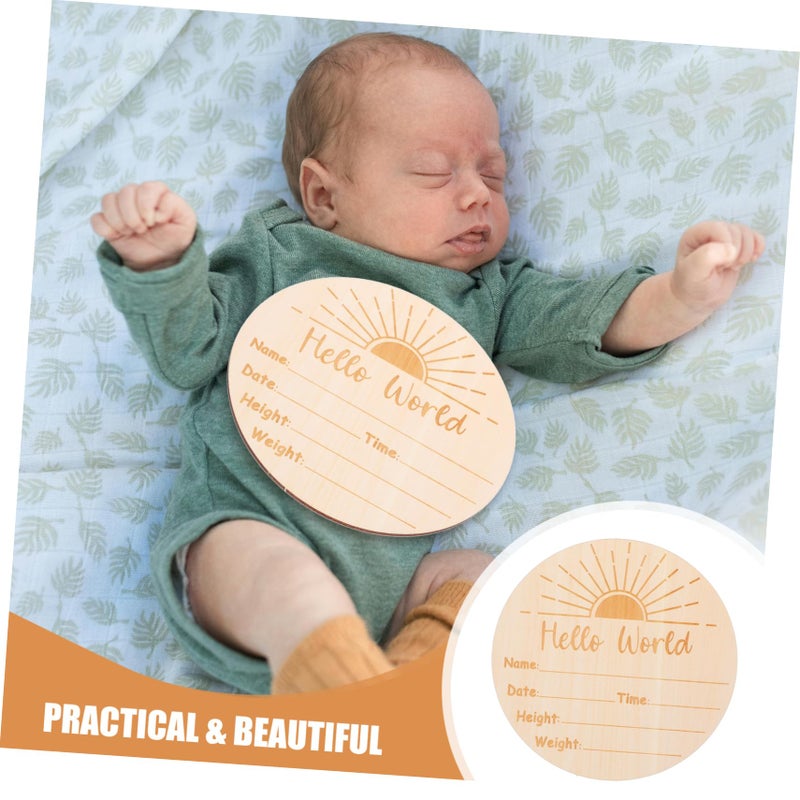 Natural Wood Monthly Milestone Plaque for Newborn Photo Props and Room Decor - Image 4