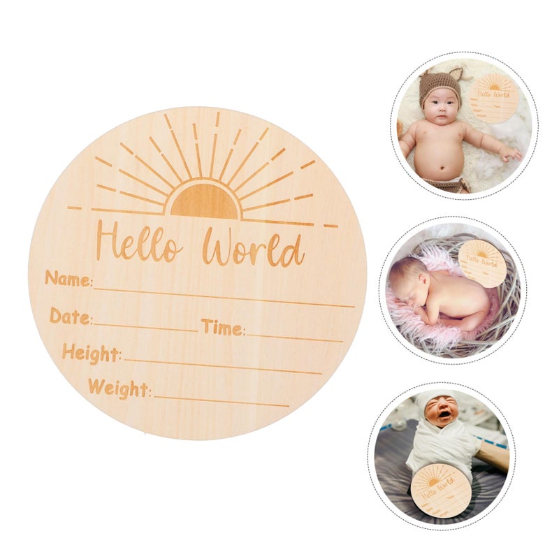 Natural Wood Monthly Milestone Plaque for Newborn Photo Props and Room Decor - Image 3