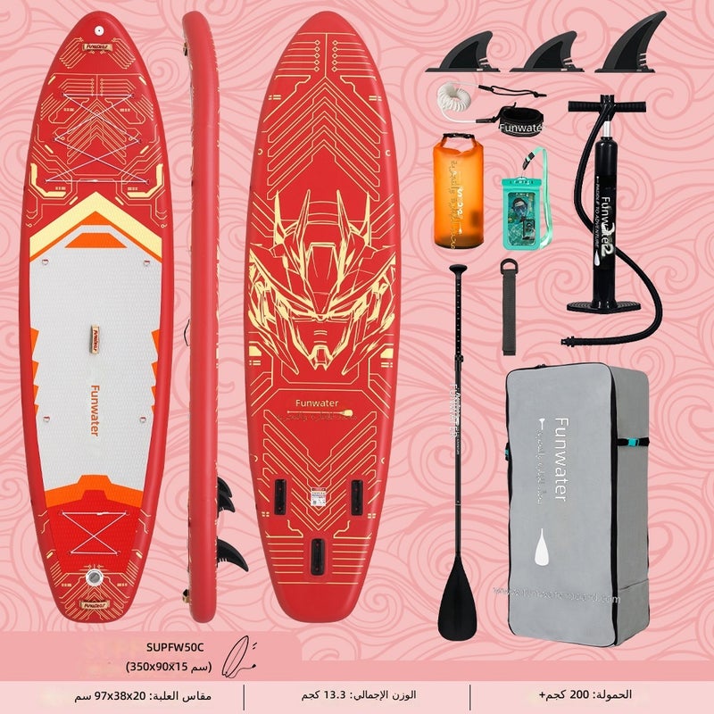 FUNWATER 350cm Inflatable Stand Up Paddle Board SUP – Durable PVC, Complete Accessory Kit, Lightweight & Portable for All Skill Levels - Image 2
