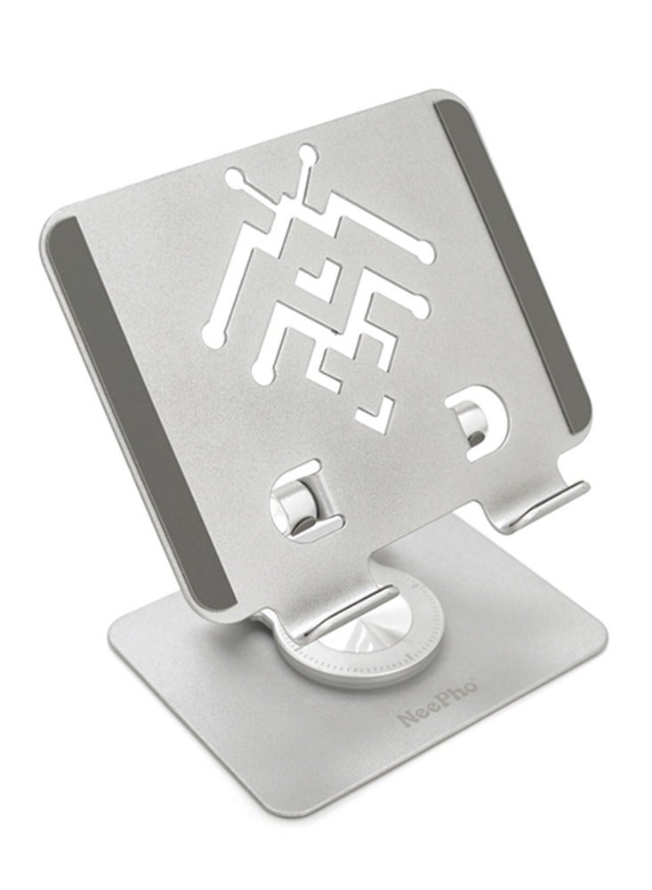 ني فو حامل معدني كامل للأجهزة اللوحية والهواتف المحمولة NP-T2 - حامل قابل للتعديل بزاوية 360 درجة مع قاعدة غير قابلة للانزلاق وارتفاع مرن وثبات قوي - متوافق مع أجهزة iPad والأجهزة اللوحية وMacBook، تصميم فائق القوة والثبات - Image 1