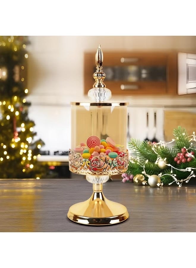 Beauenty Glass Candy Jars with Lid, Mid-Eastern Style Vintage Home Decorate,Storage Jars for Candy,Biscuit,Cookies,Snack,Nuts Organization - Image 3