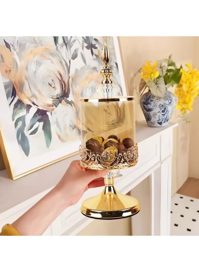 Beauenty Glass Candy Jars with Lid, Mid-Eastern Style Vintage Home Decorate,Storage Jars for Candy,Biscuit,Cookies,Snack,Nuts Organization - Image 4