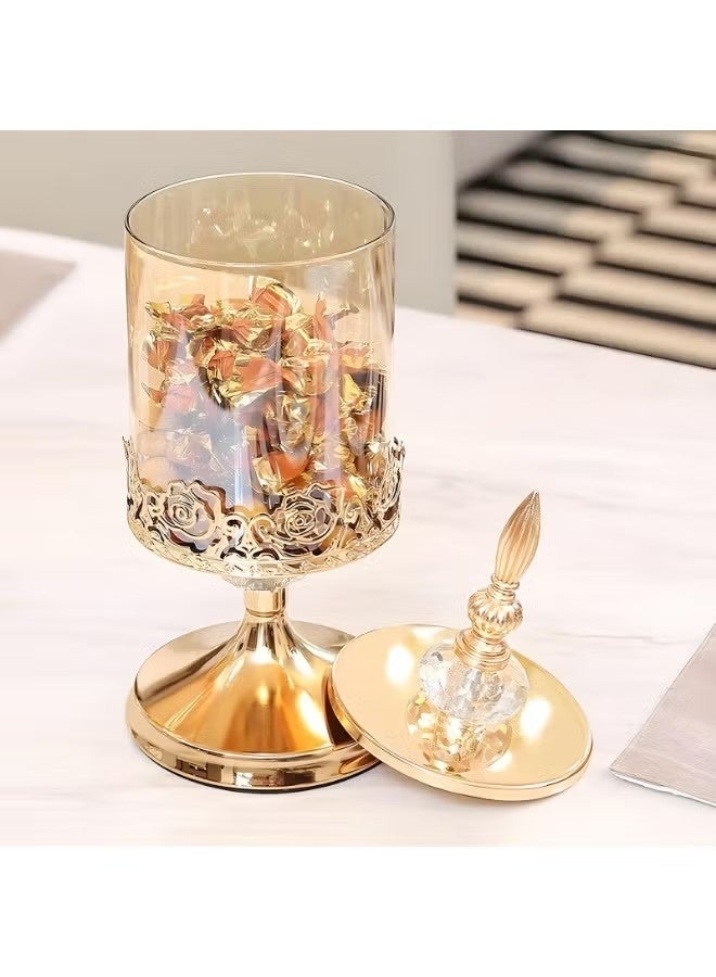 Beauenty Glass Candy Jars with Lid, Mid-Eastern Style Vintage Home Decorate,Storage Jars for Candy,Biscuit,Cookies,Snack,Nuts Organization - Image 1