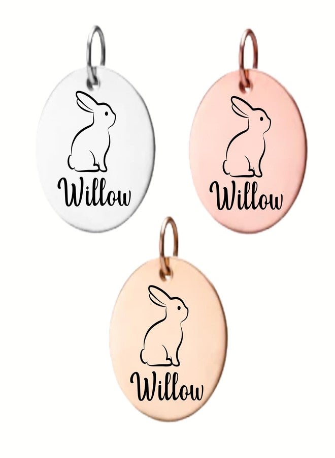 Infinity Collection Personalized Rabbit Charm, Rabbit Gift, Custom Engraved Bar Charm, Memorial Keepsake for Rabbit Mom, Rabbit Lover Gift, Pet Name Charm (Style 1) - Image 1