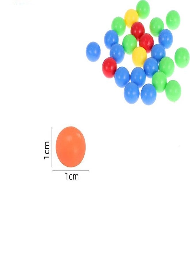 Canbee مجموعة خرز لعبة الداما الصينية الملونة من كانبي، 60 قطعة، كرات قوس قزح 1 سم لألعاب الطاولة ولعبة الضفدع الجائع - Image 2
