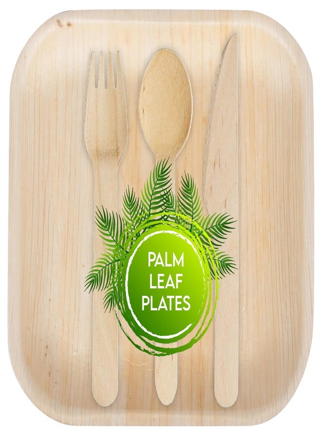 Perfectware 6 inch Square Palm Leaf Plates. Eco Friendly Dinnerware. Set of 25 Plates - Image 1