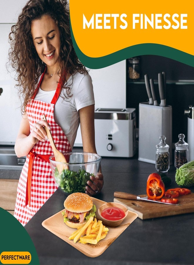 Perfectware 6 inch Square Palm Leaf Plates. Eco Friendly Dinnerware. Set of 25 Plates - Image 4