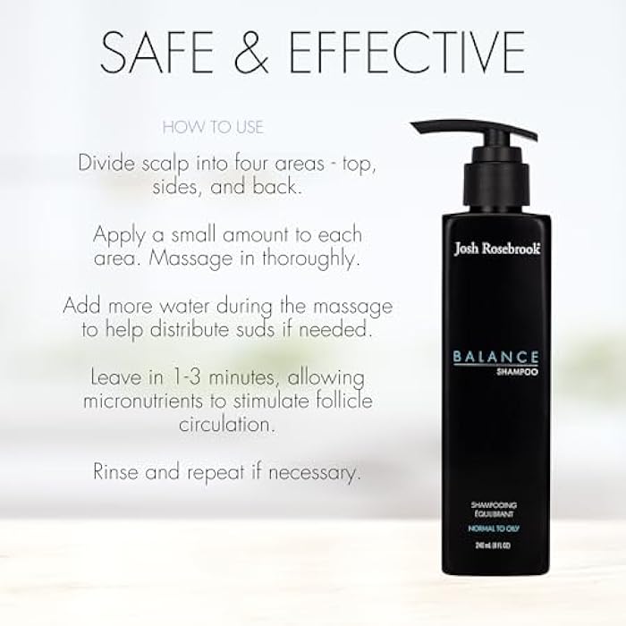 Josh Rosebrook - Balance Shampoo formulated for all hair textures and types and balanced to oily scalps to offset excessive oiliness and create volume - 240 mL - 8 Oz - Image 3