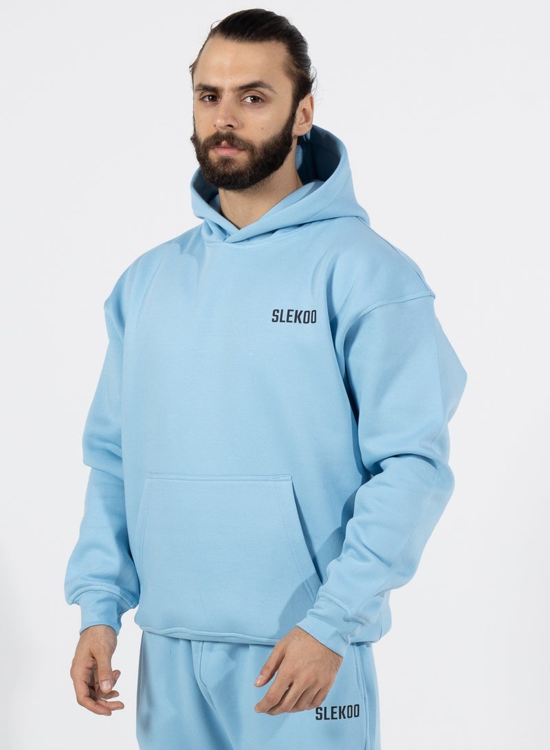Slekoo Slekoo Oversized Hoodie for Men & Women, Unisex Cotton Fleece Pullover Sweatshirt, Winter 2025 Collection, Casual Streetwear Fashion Sweater  - Image 3