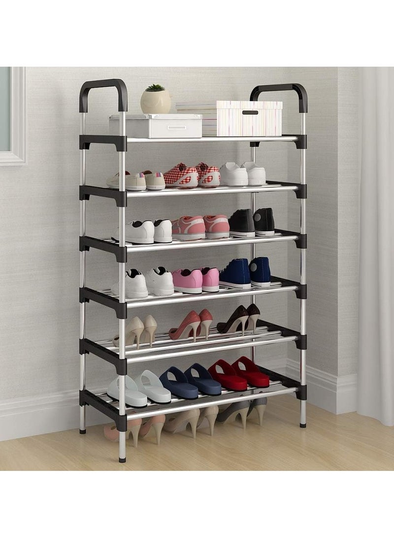 Generic 6-Layer Storage Shoe Rack Silver/Black 110X60X30Cm  - Image 1