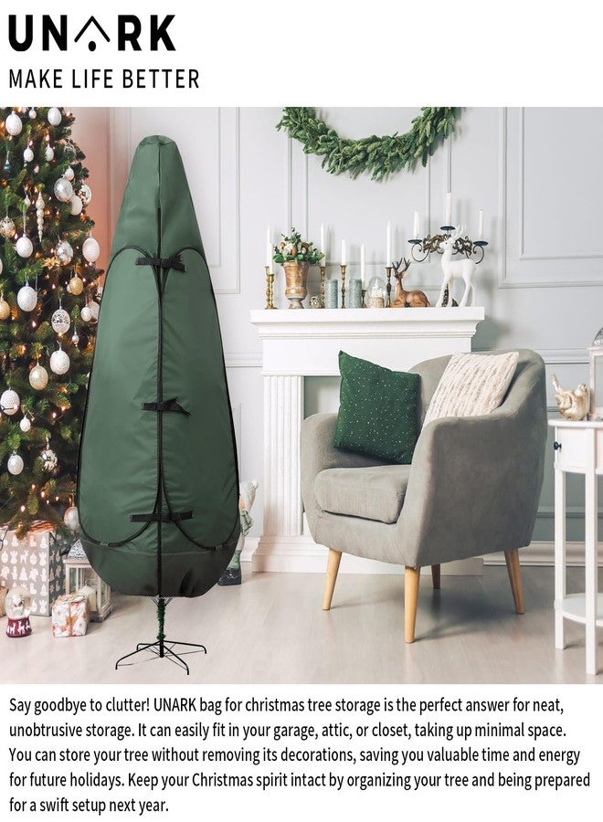 UNARK Upright Christmas Tree Storage Bag 9 Foot Tree, 9 ft Christmas Tree Storage Bag, Christmas Tree Cover For Upright Storage Fit 8 Ft / 9 Ft / 10 Ft Christmas Tree Bags Storage 9 ft Green - Image 3