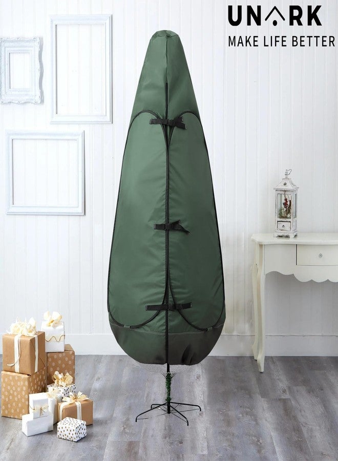 UNARK Upright Christmas Tree Storage Bag 9 Foot Tree, 9 ft Christmas Tree Storage Bag, Christmas Tree Cover For Upright Storage Fit 8 Ft / 9 Ft / 10 Ft Christmas Tree Bags Storage 9 ft Green - Image 2