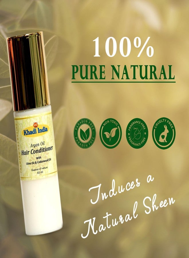 خادي إنديا بلسم الشعر بزيت الأرغان من خادي إنديا مع زيت الزيتون وخشب الأرز - يرطب ويغذي الشعر، ويفك التشابك، ويمنحه لمعانًا طبيعيًا | مناسب لجميع أنواع الشعر، للرجال والنساء - 60 مل - Image 4