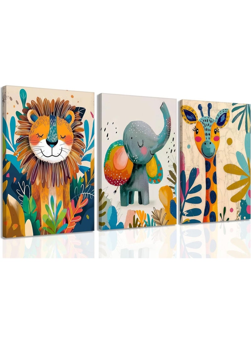 Mawan Children's wall art set, 3 pieces, 30x40 cm each - 30 mm thick - Digital printing with UV coating - Self-adhesive, easy to install - Safe materials - Image 1