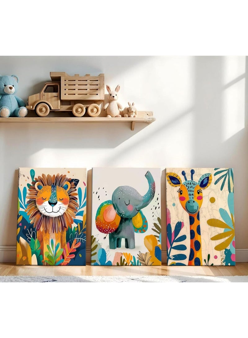 Mawan Children's wall art set, 3 pieces, 30x40 cm each - 30 mm thick - Digital printing with UV coating - Self-adhesive, easy to install - Safe materials - Image 2