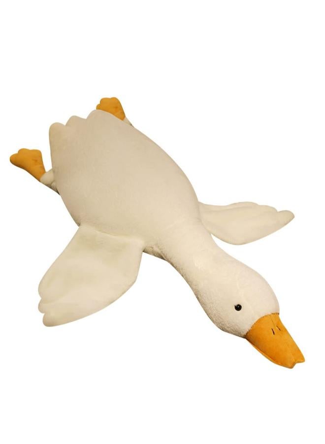 Tiowo Giant White Goose Stuffed Animal Huge Duck Soft Toys Cuddly Plush Toys Big Long Swan Doll Kids Plush Pillow Sleeping Hugging Bolster Pillow Cushion for Bed Sofa Floor (White,90cm/35inch)