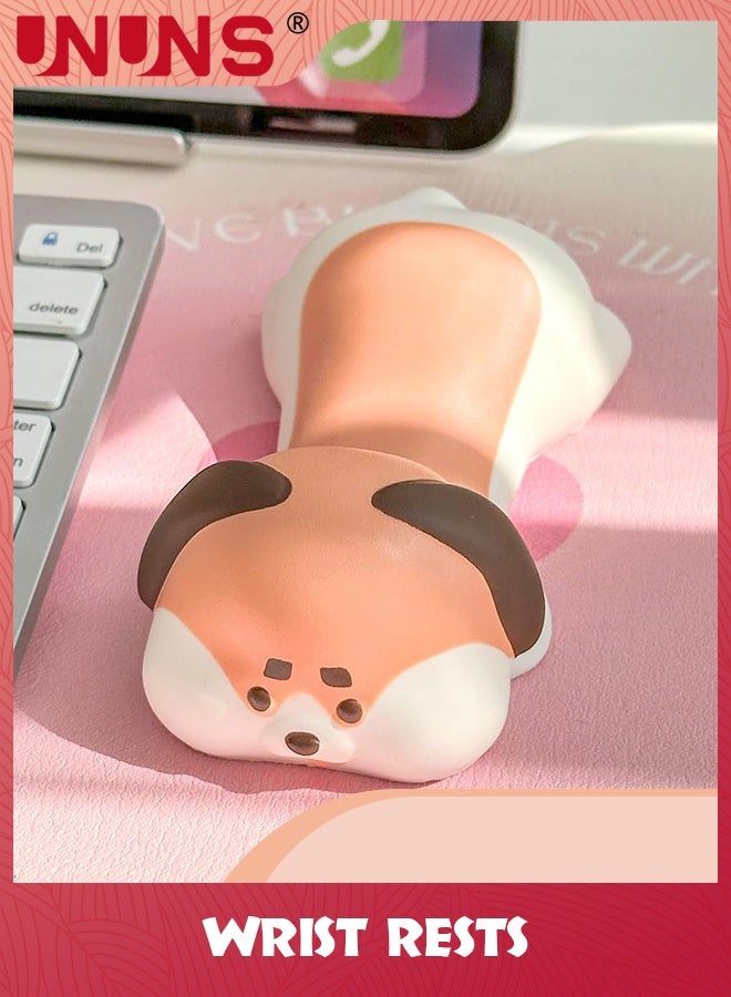 UNUNS Wrist Rest Support,Upgrade Ergonomic Memory Foam Support For Mouse Computer Arm Rest,Desk Cute Animals Pad Office Supplies Slow Rising PU (Dog) - Image 1