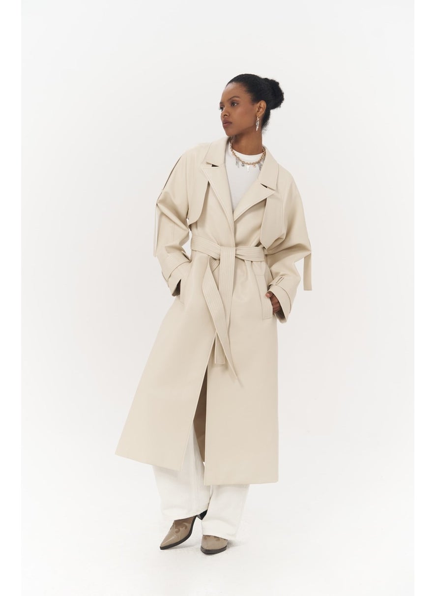 Layton Cream Leather Trench Coat - pzsku/Z1AC5020BB9868ADD44B3Z/45/_/1727878385/6ae5a439-358e-4b5b-8774-47a2b604fda3