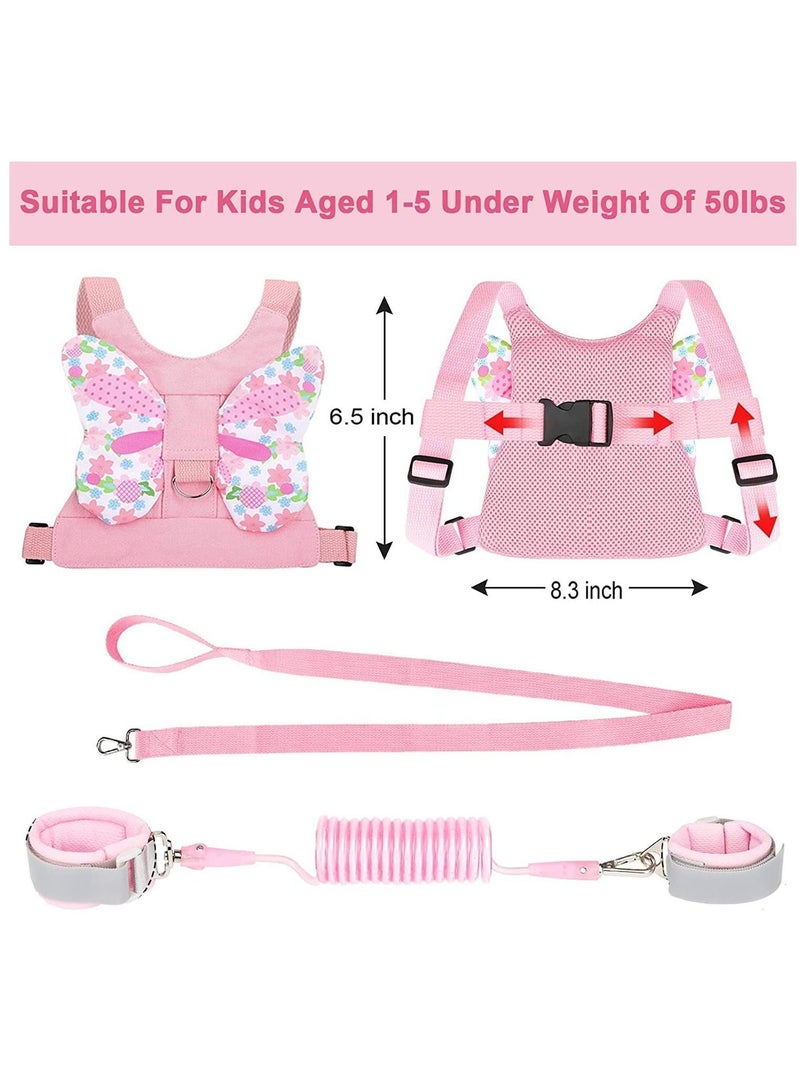 NIBEMINENT 3 in 1 Baby Toddler Harness with Leashes and Anti Lost Wrist Link Children Belt Strap Hold Kids Close While Walking Safe Light Design Butterfly  - Image 4