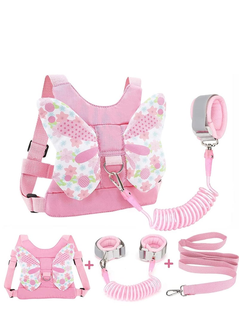 NIBEMINENT 3 in 1 Baby Toddler Harness with Leashes and Anti Lost Wrist Link Children Belt Strap Hold Kids Close While Walking Safe Light Design Butterfly  - Image 3