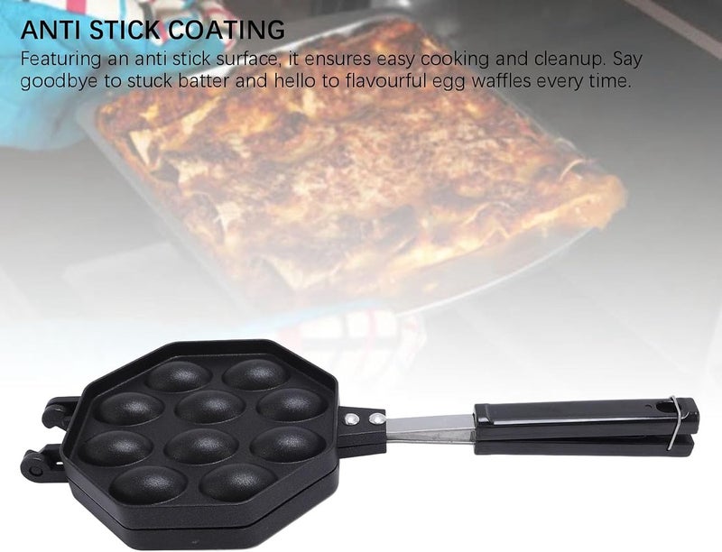 Bewinner Egg Waffle Pan Anti Stick Aluminum Bubble Waffle Maker Home - Image 4