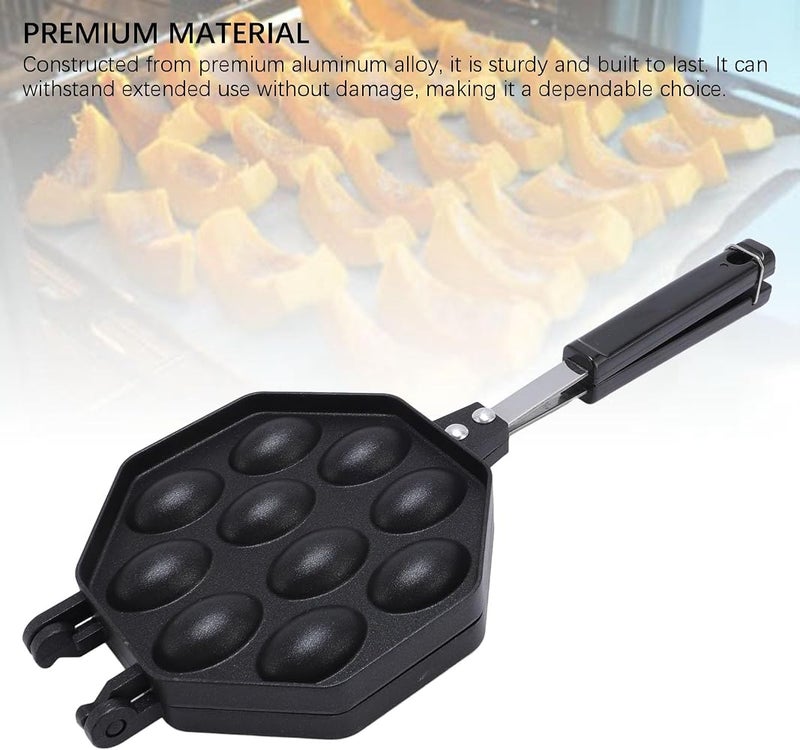 Bewinner Egg Waffle Pan Anti Stick Aluminum Bubble Waffle Maker Home - Image 3