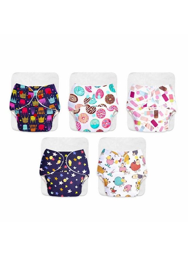 Superbottoms 5 Basic Reusable Cloth Diaper With New Quick Dry Ultrathin Padspack Of 10; Freesize Washable Diapers For Baby 03 Yrs;Stay Dry & Lasts Up To 3Hrs;Trim Fitting; (5 Shell + 5 Pads)Assorted… - Image 2