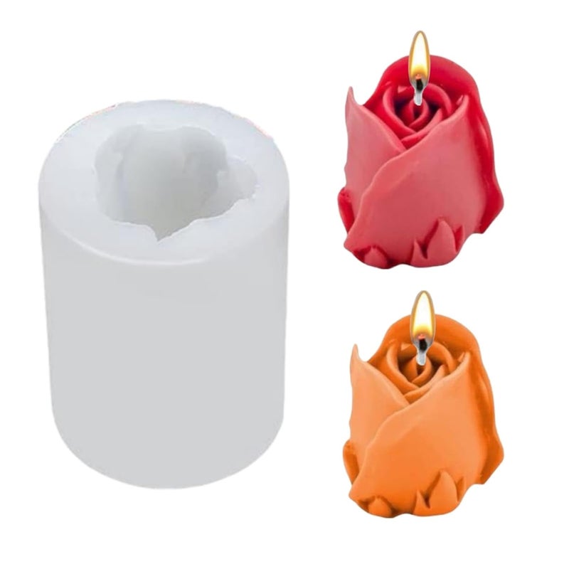 SOFTCREATO Tulip Rose Bud Flower Shape Candle Making Silicone Molds Round 3D Rose Bloom Flower Candle Silicone Mould for DIY Handmade Chocolate Mousse Dessert Soap Cake Aromatherapy Resin Art Craft Making Home Party Decoration