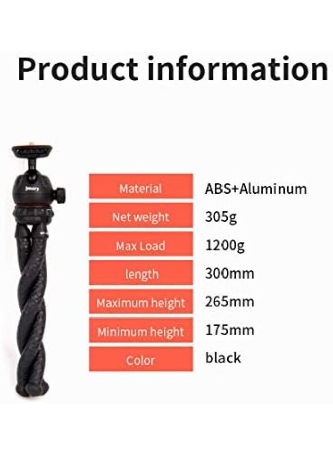 Jmary MT-25 - Table Top Mini Portable Flexible Tripod Stand for Mobile Phones and DSLR & Digital Cameras - Coming with Universal Mobile Phone Holder (MT-25-BLK) - Image 5