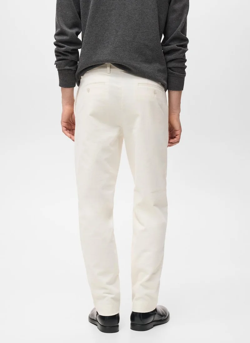 Mango Man Regular fit corduroy cotton trousers