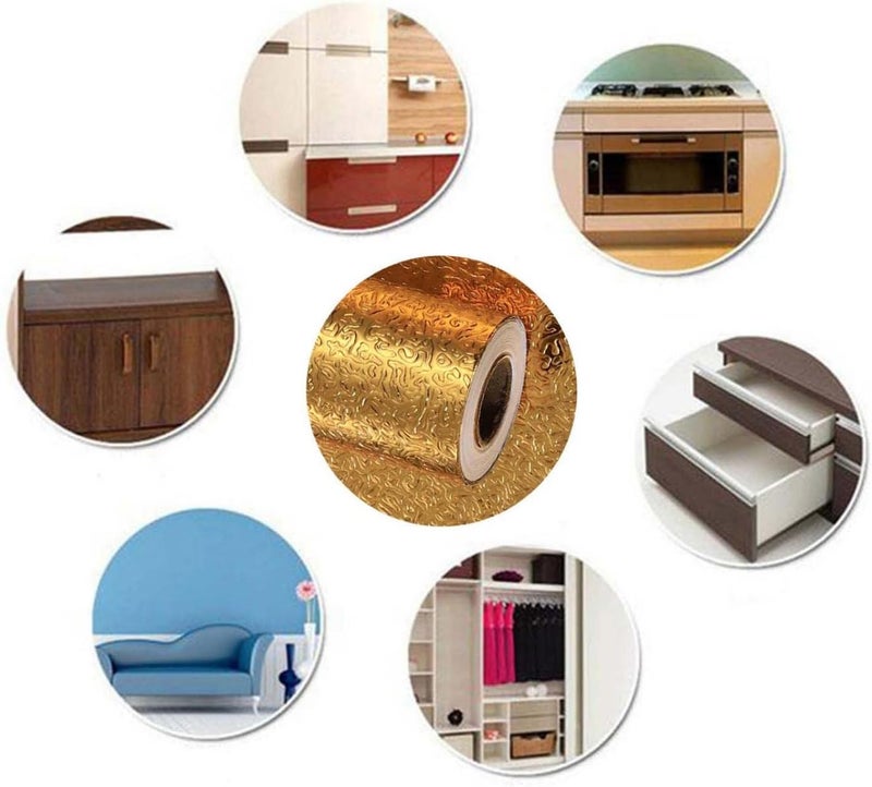 klarako Kitchen OilProof Stickers Oil Proof Wall Stickers Wallpaper Kitchen Backsplash Wall Protector Aluminium Foil Self Adhesive Kitchen Stickers Waterproof Cupboard Stickers (3m) - Image 5