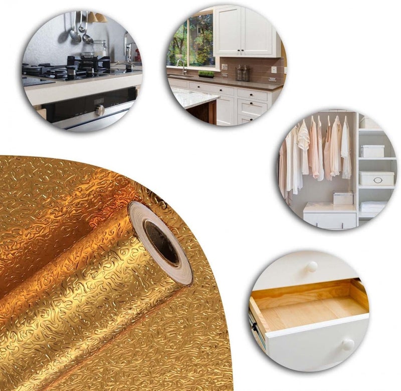 klarako Kitchen OilProof Stickers Oil Proof Wall Stickers Wallpaper Kitchen Backsplash Wall Protector Aluminium Foil Self Adhesive Kitchen Stickers Waterproof Cupboard Stickers (3m) - Image 2