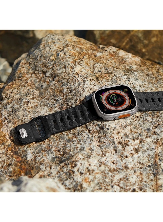 Suitisbest Sport Bands Compatible with Apple Watch Ultra Band 49mm 45mm 44mm 42mm for Men, Soft Silicone Wristbands Waterproof Replacement Strap for iWatch Series 8 7 6 5 SE Ultra, 2 Packs