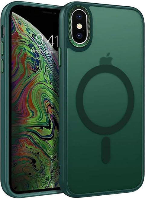 Case BENTOBEN Magnetic Iphone Xs Max, Compatible with Wireless Charger and Magsafe Card Wallet, Simple Clear Shockproof Drop Resistant Anti-Fingerprint Case Compatible with Iphone Xs Max - Green