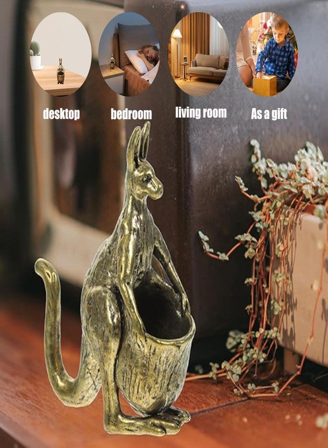 LSBDJDL Brass Simulation Kangaroo Decorations Miniature Figurines Kangaroo Desk Decoration Home Living Room Ornaments - Image 3