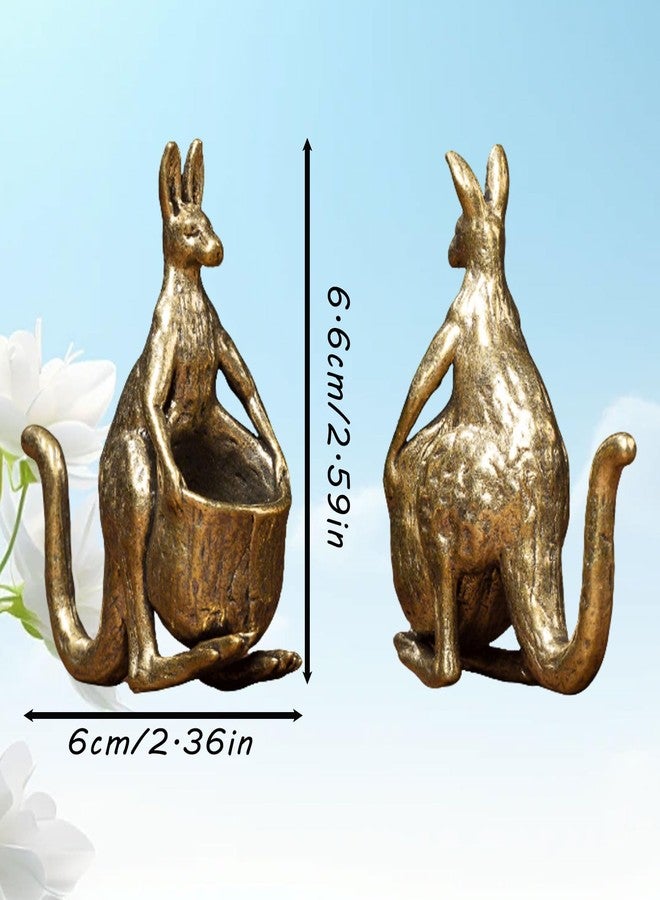 LSBDJDL Brass Simulation Kangaroo Decorations Miniature Figurines Kangaroo Desk Decoration Home Living Room Ornaments - Image 2