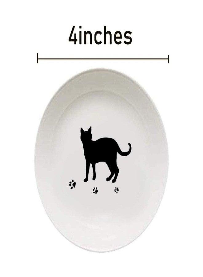 MISS TUTU 4pcs Ceramic Cat Dinner Plates Seasoning Dishes Appetizer Plates Dipping Bowl - Image 2
