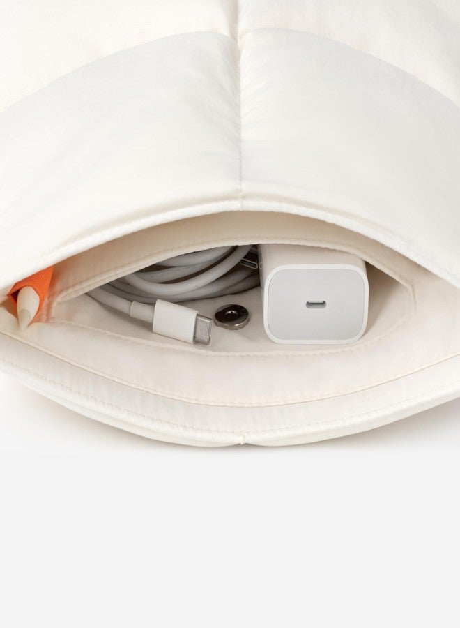 Comfyable Puffy 9-11 Inch Tablet Sleeve Compatible for 11 Inch iPad Pro M5, iPad Air M3 2025 with Magic Keyboard, Quilted Puffer Tablet Carrying Case for Women Men, Rice - Image 3